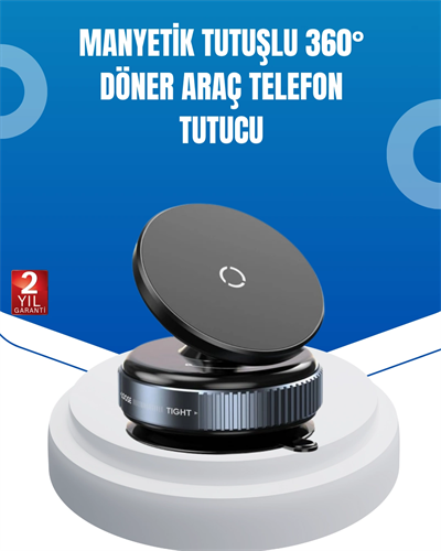 Evrensel Manyetik Araç Telefon Tutucu 360° Döner Başlık