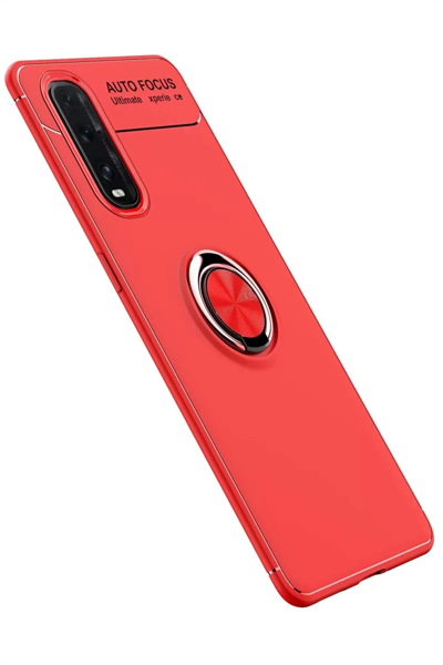 Find X2 Kılıf Range Yüzüklü Silikon - Kırmızı