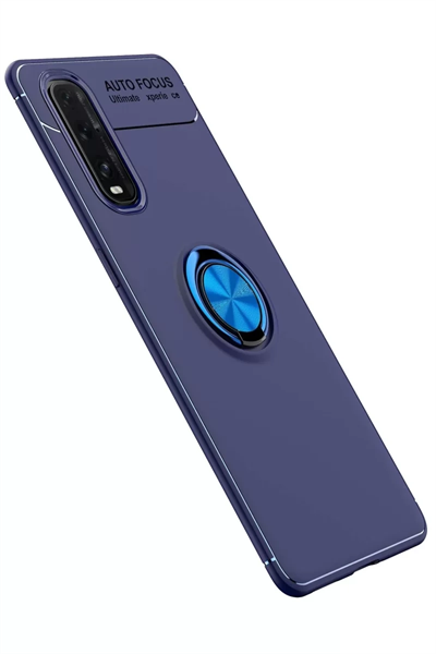 Find X2 Kılıf Range Yüzüklü Silikon - Mavi