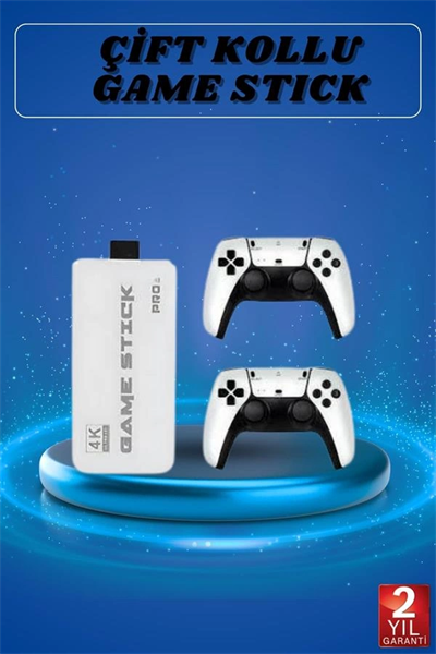Game Stick 4K Retro Çift Kollu Atari Oyunlari +20000 Oyunlu Konsol Nostalji