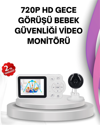 Gece Görüşlü Bebek Kamerası Ninni ve Alarm Özellikli