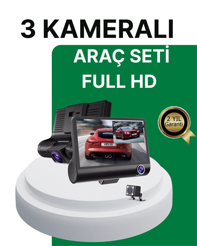Gece Görüşü Destekli, 1080P Full HD Çözünürlüklü Araç İçi Kamera