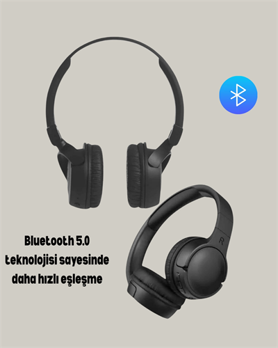 Geniş Frekans Aralıklı Bluetooth Kulak Üstü Kulaklık