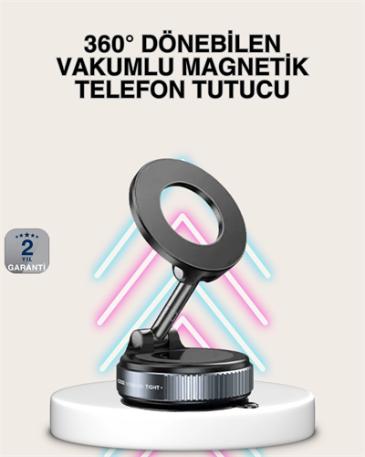 Güçlü Mıknatıslı Vakumlu Araç Telefon Tutucu Alüminyum Gövde