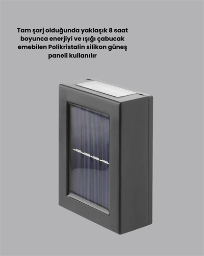 Güneş Enerjili Su Geçirmez LED Duvar Lambası