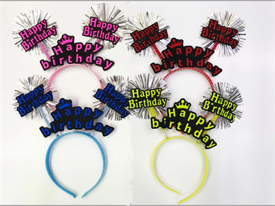Happy Birthday Neon Renk Doğum Günü Tacı - 12 Adet