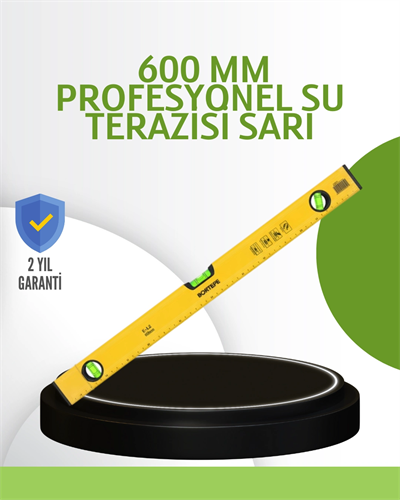 Hassas Ölçüm Sağlayan 600 mm Sarı Su Terazisi