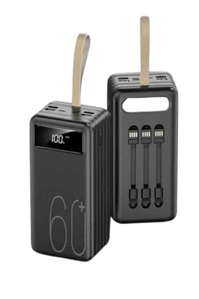 Hızlı Şarj 4 Çıkışlı Powerbank 60.000 Mah Taşınabilir Dijital Göstergeli