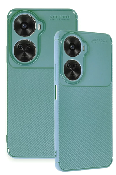 Huawei Nova 12 SE Kılıf Auto Focus Karbon Kapak - Koyu Yeşil