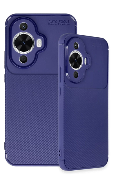 Huawei Nova 12S Kılıf Auto Focus Karbon Kapak - Lacivert