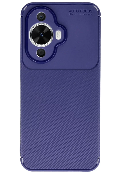 Huawei Nova 12S Kılıf Auto Focus Karbon Kapak - Lacivert