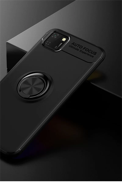Huawei Y5P Kılıf Range Yüzüklü Silikon - Siyah