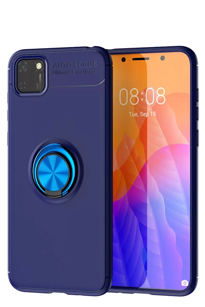 Huawei Y5P Kılıf Range Yüzüklü Silikon - Mavi