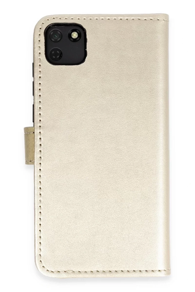 Huawei Y5P Kılıf Trend S Plus Kapaklı Kılıf - Gold