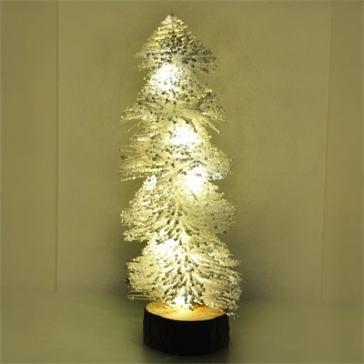 Işıklı Simli Dekoratif Beyaz Çam Ağacı - 30cm -