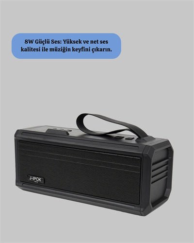 J-IPOX P520 Bluetooth Hoparlör 8W Güçlü Ses Solar Şarj FM Radyo