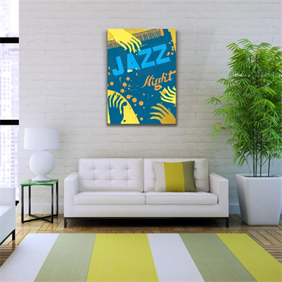 Jazz Night Afişi Kanvas Tablo 50 x 70