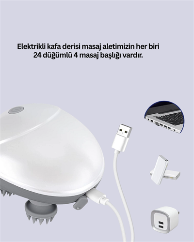 Kablosuz Kafa ve Vücut Masaj Aleti Taşınabilir Tasarım