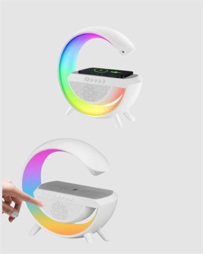 Kablosuz Şarjlı Bluetooth Hoparlör ve Gece Lambası – NFC, FM Radyo, RGB Işık