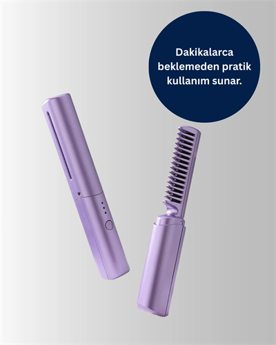 Kablosuz USB Şarjlı Saç Düzleştirici Tarak – Seyahat Boy