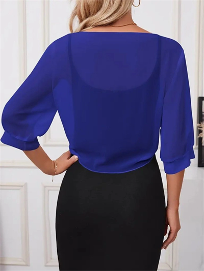 Kadın Truvakar Kol önden Bağlamalı Kısa şifon Bolero Ceket