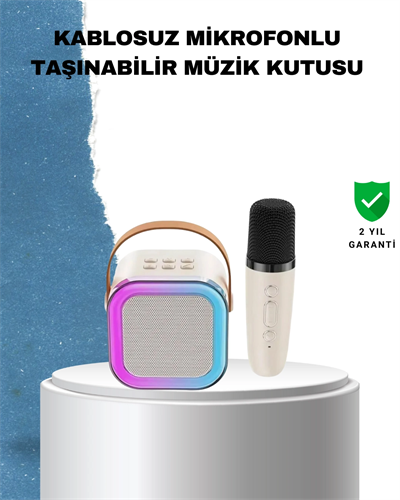 Karaoke Mikrofon Hoparlör Seti 6 Saat Kullanım Süresi