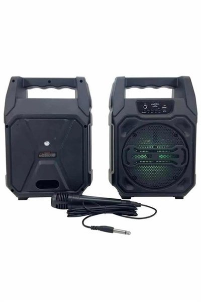 Karaoke Mikrofonlu Fm Radyolu Bluetooth Hoparlör Yüksek Ses Kaliteli