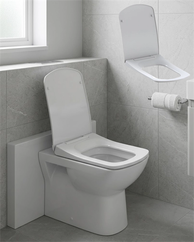 Kare Slim Klozet Kapağı Sessiz Kapanma Dayanıklı Tasarım