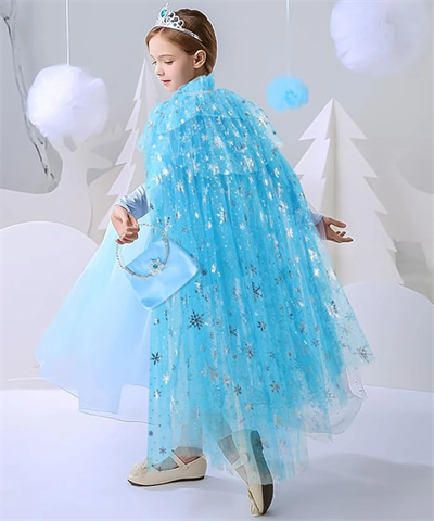 Karlar Ülkesi Elsa Frozen Mavi Pelerin – 80 cm Çocuk Pelerini