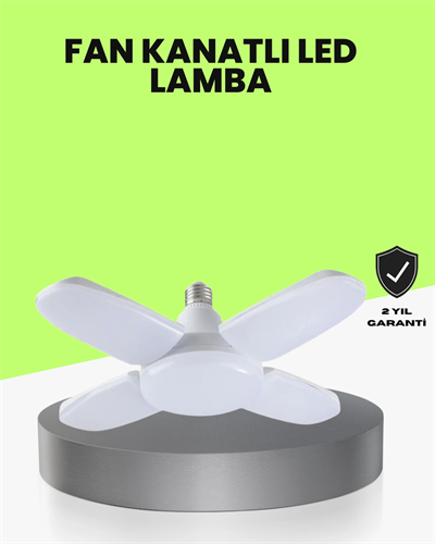 Katlanabilir 4 Kollu LED Ampül 60 Watt 6000 Lumen Beyaz Işık