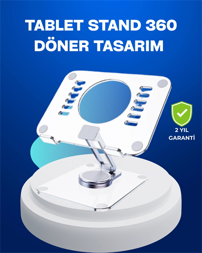 Katlanabilir Tablet Standı Ayarlanabilir Kaymaz Şeffaf Tasarım