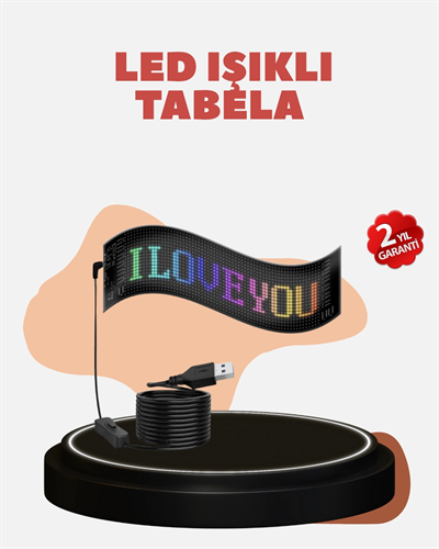 Kayan Yazı Destekli RGB LED Reklam Paneli USB ile Kolay Kurulumlu