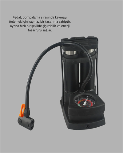 Kaymaz Pedallı Ayaklı Hava Pompası Tüm Supap Uyumlu