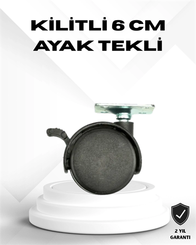 Kilitli 6 cm Masa Ayağı Tekli Döner Tekerlek