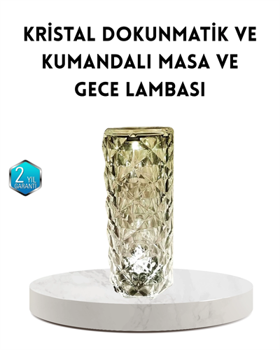 Kristal RGB LED Masa Lambası – Renkli Kumandalı Işık, Dekoratif ve Enerji Tasarruflu