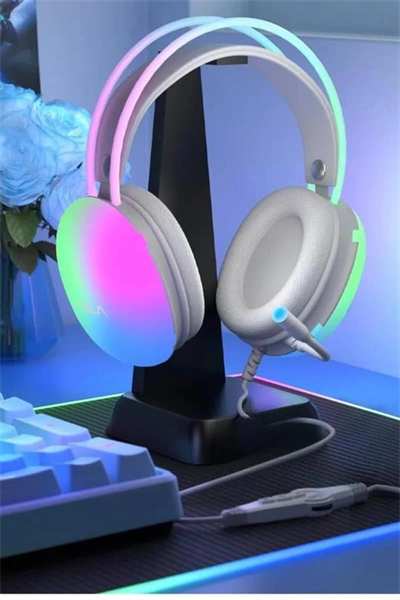 Kulak Üstü Kablosuz Bluetooth Kulaklık Unısex Renkli Işıklı Kulaklık