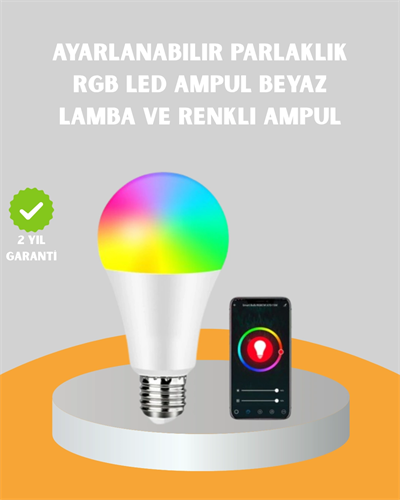 Kumanda Destekli Çok Renkli Akıllı LED Ampul