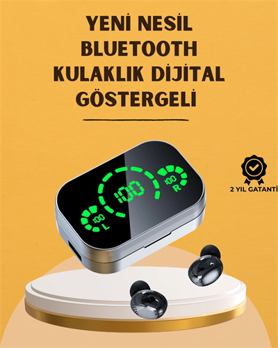 LED Ekranlı Kablosuz Kulaklık – Gürültü Önleyici Mikrofon ve Dokunmatik Özellikli