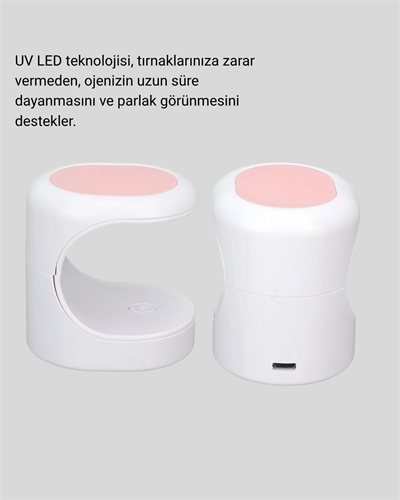 LED Mini Oje Kurutucu Taşınabilir Hızlı Kuruma Cihazı 3 LED Işıklı