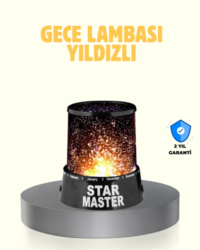 LED Renk Değiştiren Yıldız Projektör Galaxy Efektli Gece Lambası