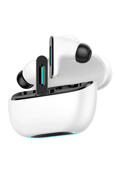 LS-518 Aktif Gürültü Engelleyici Özellikli TWS Airpods Kulaklık - Beyaz-Siyah
