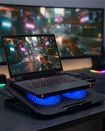 Laptop Soğutucu Stand Çift Fanlı 17 İnç Uyumlu Ayarlanabilir Notebook Altlığı