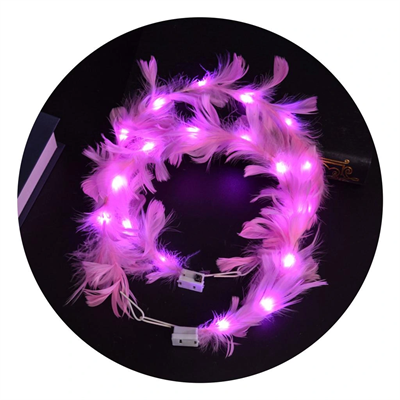 Led Işıklı RGB 3 Fonksiyonlu Otrişli Parti Tacı Pembe Renk