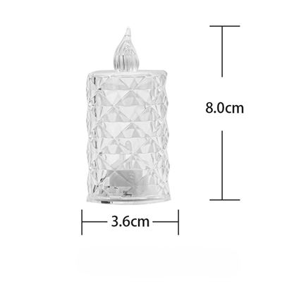 Led Mum Şeffaf Kristal LED Mum Pilli Alevsiz Çay Mumu Düğün Doğum Günü Ortam Işığı