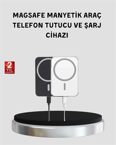 MagSafe Uyumlu Kablosuz Powerbank – Güçlü Mıknatıs, Hızlı Şarj, Kompakt Tasarım