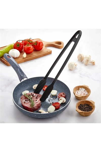 Maşa - 220 Dereceye Kadar Dayanıklı Yanmaz - Yapışmaz Plastik Izgara Maşası 30 Cm