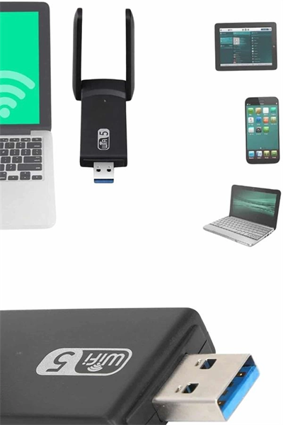Mbps Wifi Alıcı Kablosuz Wifi Adaptörü Çift Band Çift Antenli