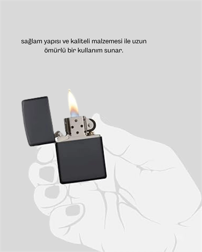 Metal Gövdeli Tasarım Çakmak Mat Yüzeyli ve Ergonomik Tutma Özellikli