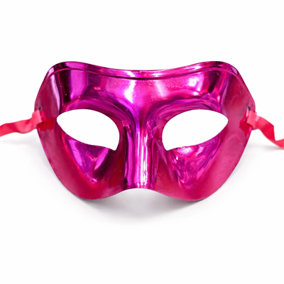 Metalize Parlak Parti Maskesi Pembe Renk 16x7 cm