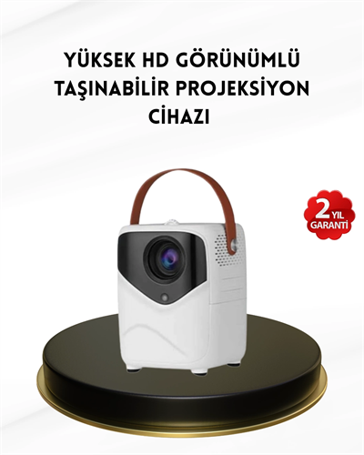 Mini Akıllı Projektör – 1080P Full HD, 64GB Depolama, 2GB RAM, Uzaktan Kumanda Destekli